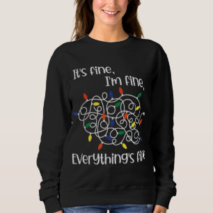 Sweatshirt Éclairage de Noël en berceau Je vais bien Tout va