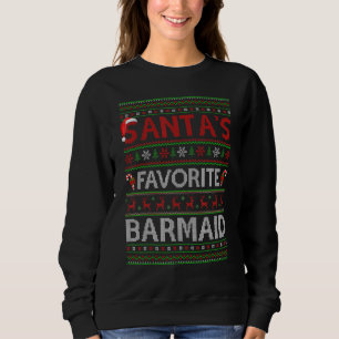 Sweatshirt Éclairage de Noël moche Père Noël Favori Barmaid C