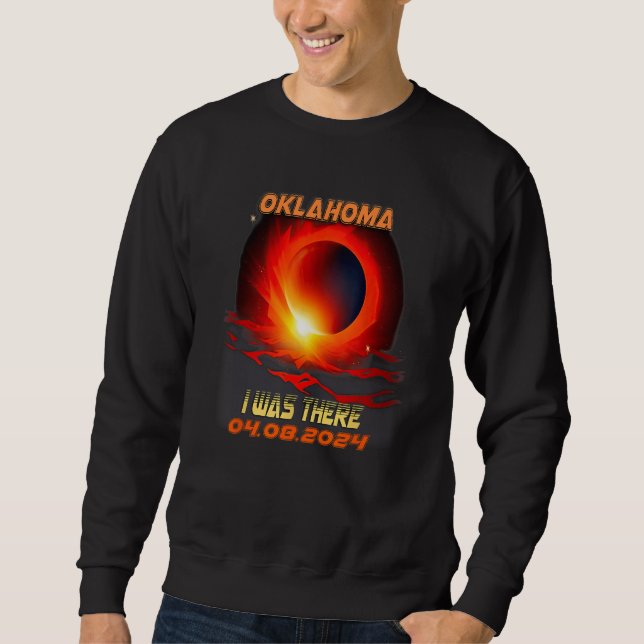 Sweatshirt Éclipse solaire totale rétro 2024 Oklahoma (Devant)