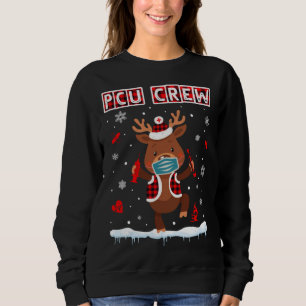 Sweatshirt Écran PCU Buffalo Plaid Visage Masque Reindeer Inf