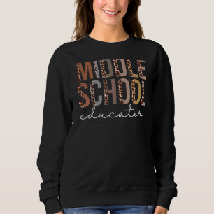 Sweatshirt Éducatrice du collège Leopard Appréciation des fem