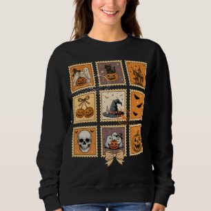 Sweatshirt Éffrayant Halloween Timbre Postage Tramp ou traite