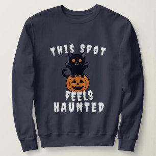 Sweatshirt Éffrayant Haunted Imprimer Halloween Citrouille et