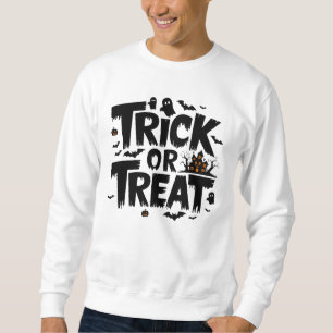 Sweatshirt Éffrayante nuit d'Halloween avec ruse ou plaisir