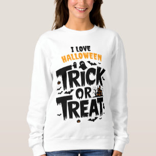 Sweatshirt Éffrayante nuit d'Halloween avec ruse ou plaisir