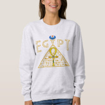 Sweatshirt égyptien, Ankh, Pyramide et Scarab bleu