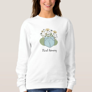 Sweatshirt Élégante illustration de fleurs au pastel, esthéti