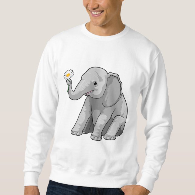 Sweatshirt Eléphant à fleurs (Devant)