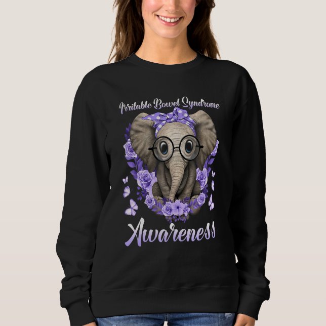 Sweatshirt Elephant Aime Quelqu'Un Avec Irritable Bowel Syndr (Devant)
