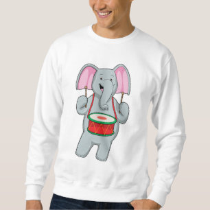 Sweatshirt Elephant at Music with Drum