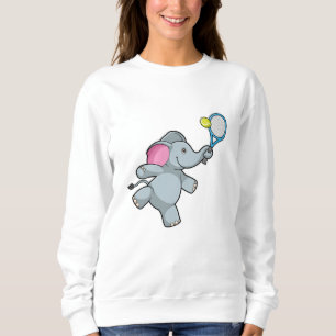 Sweatshirt Elephant au Tennis avec raquette de tennis