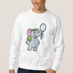 Sweatshirt Elephant au Tennis avec raquette de tennis