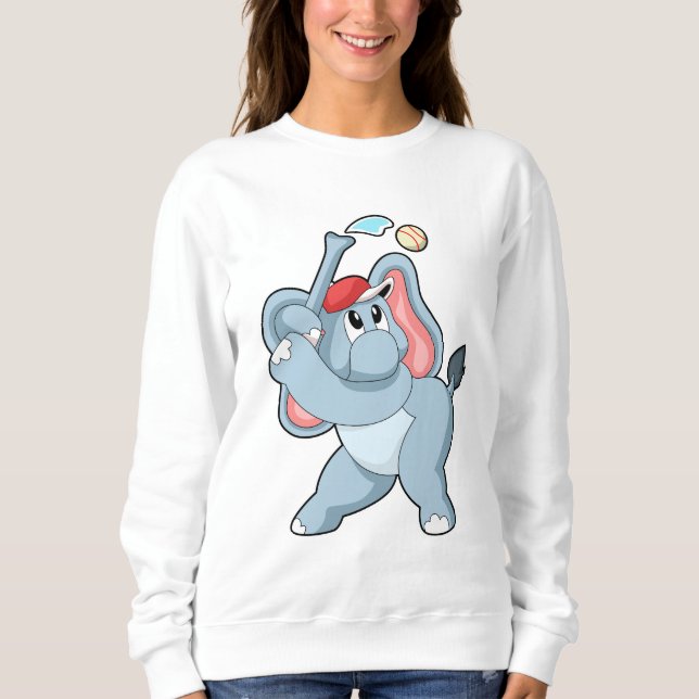 Sweatshirt Éléphant de baseball (Devant)