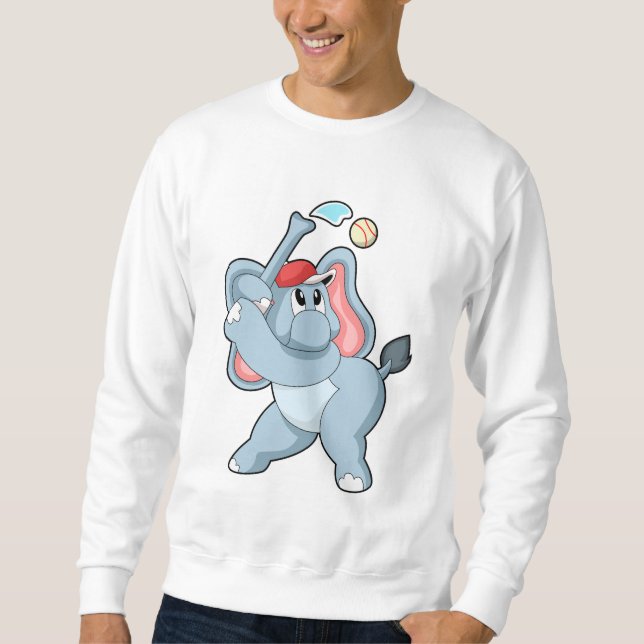 Sweatshirt Éléphant de baseball (Devant)