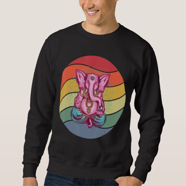 Sweatshirt Eléphant méditant Yoga (Devant)