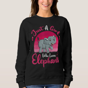 Sweatshirt Éléphant Vintage Animal  Juste Une Fille Qui Aime 