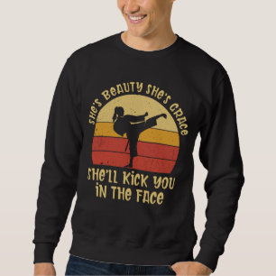 Sweatshirt Elle est beauté Elle est grâce Elle va te frapper