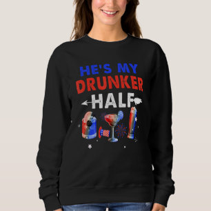 Sweatshirt Elle est mon coureur demi-patriotique Jour de l'In