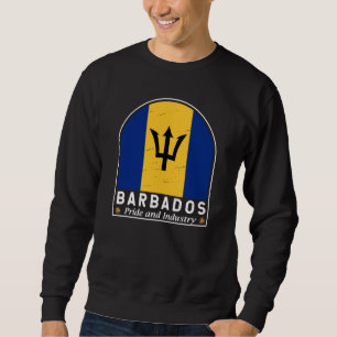 Sweatshirt Emblème Drapeau de la Barbade Vintage déprimée