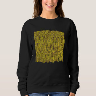 Sweatshirt Emeline sans fil Knit à main jaune graphique