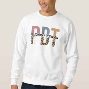 Sweatshirt Empreinte de léopard de technicien en phlébotomie 