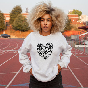 Sweatshirt Empreintes de pattes de chien et de chat Cœur Sain