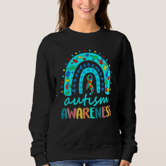Sweatshirt En Avril Nous Portons L'Autisme Bleu Rainbow Sensi