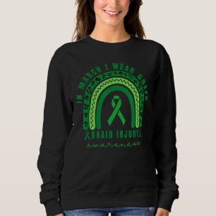 Sweatshirt En Mars Je Porte Le Ruban Vert Rainbow Brain Bless
