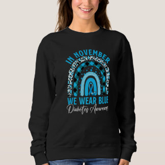Sweatshirt En Novembre Nous Portons Blue Rainbow Diabetes Awa