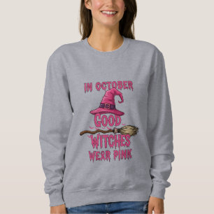 Sweatshirt En Octobre De Bonnes Sorcières Portent Rose