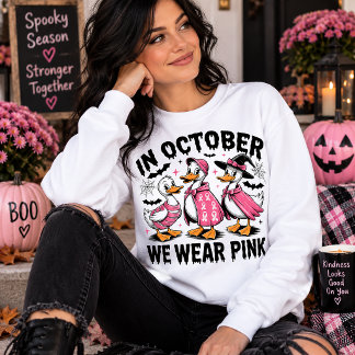 Sweatshirt En Octobre Nous Portons le Rose pour le Cancer du