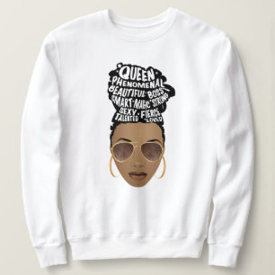 Sweatshirt Encouragement des femmes noires, chignon naturel
