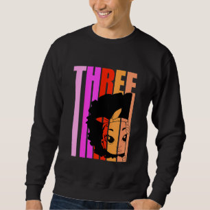 Sweatshirt Enfants 3 Aujourd'hui Black Girl Queen Retro 3ème