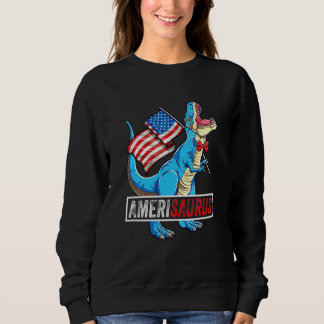 Sweatshirt Enfants 4 juillet Garçons Filles Rex Dinosaur Drap