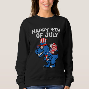 Sweatshirt Enfants Joyeux 4 juillet T-Rex Dino Dinosaur Baby