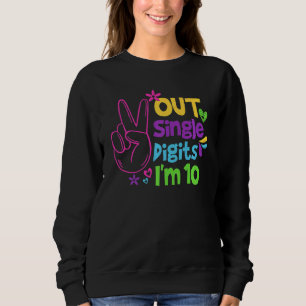 Sweatshirt Enfants Peace Out Chiffres simples I'm 10 Dixième