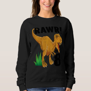 Sweatshirt Enfants Rawr I'm 8 Dinosaur Rex 8e anniversaire Ch