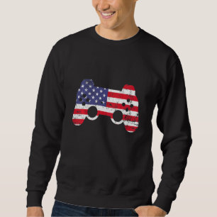 Sweatshirt Enfants Tous Américains Gamer Us Drapeau Jeux Vidé