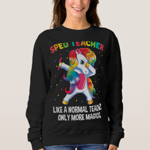 Sweatshirt Enseignant De L'Éducation Spéciale Dabbing Unicorn