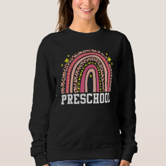 Sweatshirt Enseignant de maternelle Léopard arc-en-ciel rentr