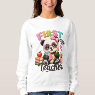 Sweatshirt Enseignant de Première Année | Panda Mignon