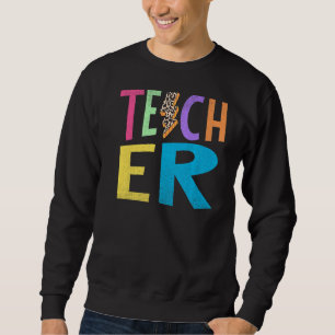 Sweatshirt Enseignant en éclair léopard en détresse