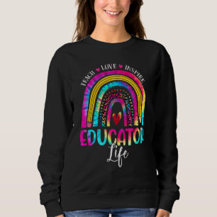 Sweatshirt Enseignant Rainbow Tie Dye Premier Jour De Scho