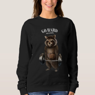 Sweatshirt Entraînement Musculaire Raccoon Avec Barbell Shrug