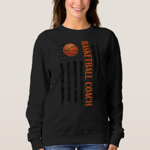 Sweatshirt Entraîneur De Basket-Ball Fier Nous Drapeau Basket