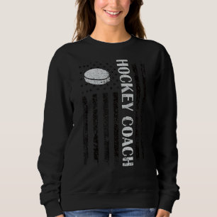 Sweatshirt Entraîneur de hockey sur glace Fière nous drapeau