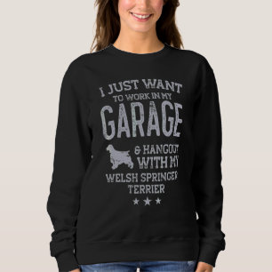 Sweatshirt Épagneul Springer Gallois Papa Garage Voiture Lieu