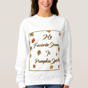 Sweatshirt Épice citrouille, Automne, Blanc, Longue Manche, T