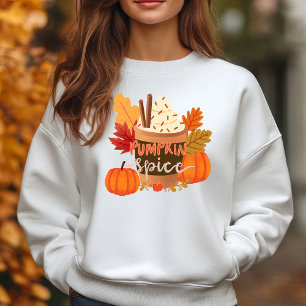 Sweatshirt Épice Citrouille blanche saison festive cosy