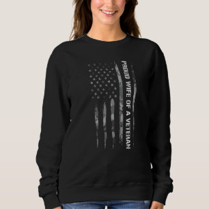 Sweatshirt Épouse fière d'un vétéran Drapeau américain